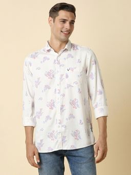 Allen Solly - Men White Paisley Full Sleeves Regular Fit Casual Shirt