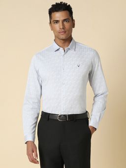 Allen Solly - Men Blue Printed Full Sleeves Slim Fit Formal Shirt