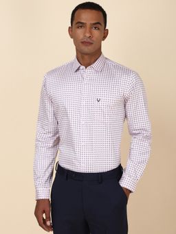 Allen Solly - Men Pink Printed Full Sleeves Slim Fit Formal Shirt