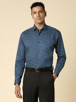 Allen Solly - Men Blue Printed Full Sleeves Slim Fit Formal Shirt