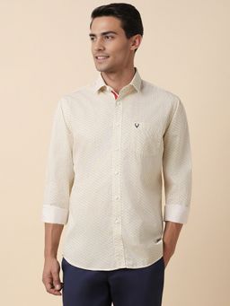 Allen Solly - Men Beige Printed Full Sleeves Slim Fit Casual Shirt