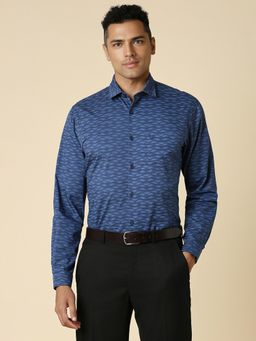 Allen Solly - Men Blue Printed Full Sleeves Slim Fit Formal Shirt