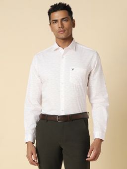 Allen Solly - Men White Printed Full Sleeves Slim Fit Formal Shirt