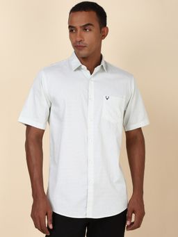 Allen Solly - Men White Printed Half Sleeves Slim Fit Casual Shirt