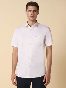 Allen Solly - Men Pink Printed Half Sleeves Slim Fit Casual Shirt