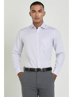 Allen Solly - Men Lavender Checks Full Sleeves Regular Fit Formal Shirt