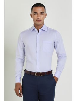 Allen Solly - Men Lavender Self Design Full Sleeves Regular Fit Formal Shirt