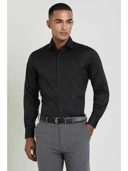 Allen Solly - Men Black Stripes Full Sleeves Regular Fit Formal Shirt