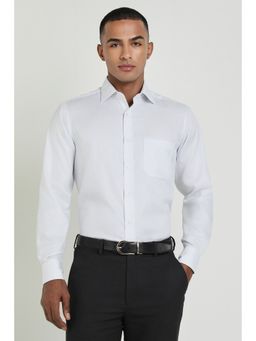 Allen Solly - Men White Textured Full Sleeves Regular Fit Formal Shirt
