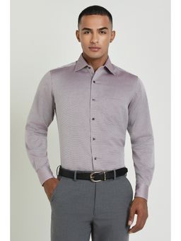 Allen Solly - Men Purple Textured Full Sleeves Regular Fit Formal Shirt