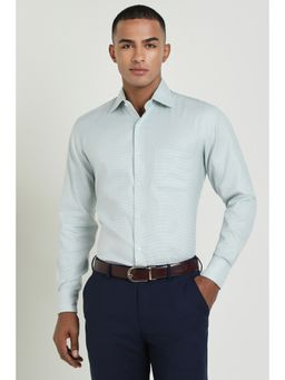 Allen Solly - Men Green Solid Full Sleeves Regular Fit Formal Shirt