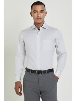 Allen Solly - Men White Textured Full Sleeves Regular Fit Formal Shirt
