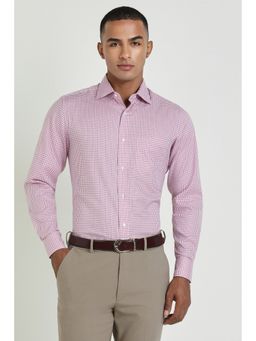 Allen Solly - Men Pink Checks Full Sleeves Regular Fit Formal Shirt