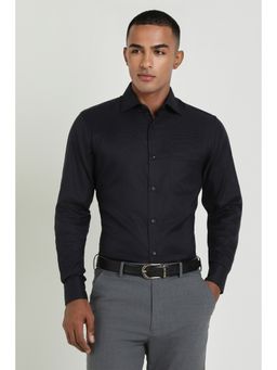 Allen Solly - Men Black Textured Full Sleeves Regular Fit Formal Shirt