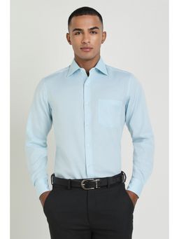Allen Solly - Men Blue Textured Full Sleeves Regular Fit Formal Shirt