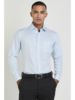 Allen Solly - Men Blue Checks Full Sleeves Regular Fit Formal Shirt