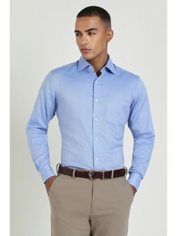 Allen Solly - Men Blue Solid Full Sleeves Regular Fit Formal Shirt