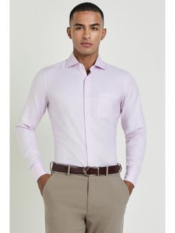 Allen Solly - Men Lavender Solid Full Sleeves Slim Fit Formal Shirt