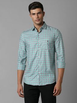 Louis Philippe - Men Multi-Color Checks Full Sleeves Super Slim Fit Casual Shirt