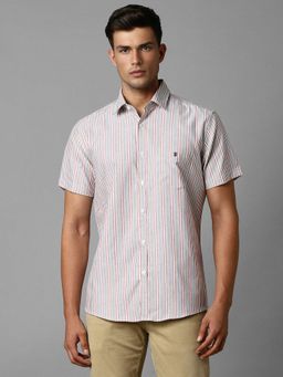 Louis Philippe - Men Multi-Color Stripes Half Sleeves Slim Fit Casual Shirt