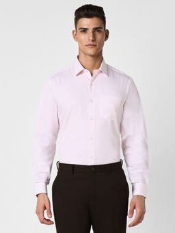 Van Heusen - Men Pink Geometric Full Sleeves Regular Fit Formal Shirt