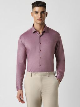 Van Heusen - Men Pink Solid Full Sleeves Slim Fit Formal Shirt