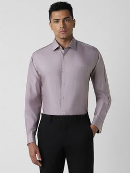 Van Heusen - Men Grey Solid Full Sleeves Regular Fit Formal Shirt