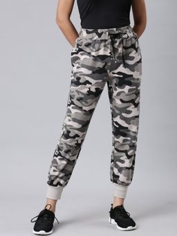 SHOWOFF - Womens Grey Camouflage Regular Fit Jogger