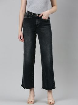 SHOWOFFFF - Womens High Rise Stretchable Regular Charcoal Jeans