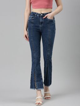 SHOWOFFFF - Womens High Rise Stretchable Regular Navy Blue Jeans