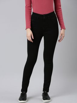 SHOWOFF - Womens High Rise Stretchable Regular Black Skinny Fit Jeans