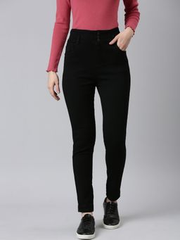SHOWOFF - Womens High Rise Stretchable Regular Black Skinny Fit Jeans