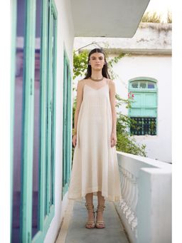 Raas Life - Cream Moana Chanderi Sleeveless Dress
