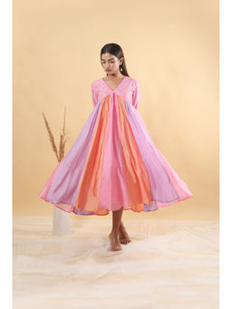 Mangalmay By Aastha - Cassata Floral Kulfi Embroidered Midi Dress