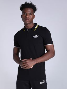 Puma - Collar Tipping Mens Black T-shirt