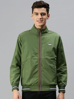 SHOWOFF - Men Casual Solid Olive Jacket
