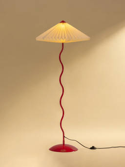 Fig Living - Wavy Floor Lamp - Crimson Red