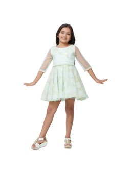 Tic Tac Toe Kids - Girls Mint Green Shimmer Raschel Dress
