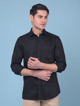 CRIMSOUNE CLUB - Men Black Cotton Casual Shirt
