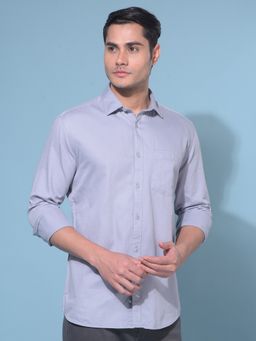 CRIMSOUNE CLUB - Men Grey Cotton Casual Shirt