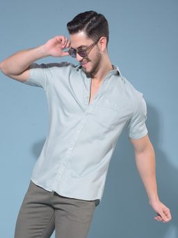 CRIMSOUNE CLUB - Men Green Cotton Casual Shirt