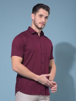 CRIMSOUNE CLUB - Men Maroon Cotton Casual Shirt