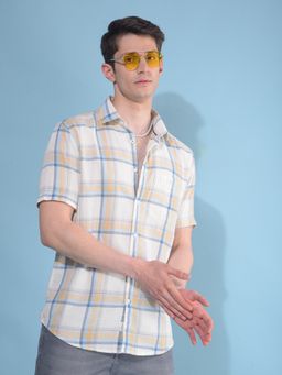 CRIMSOUNE CLUB - Men Multi Color Tartan Checks Cotton Casual Shirt