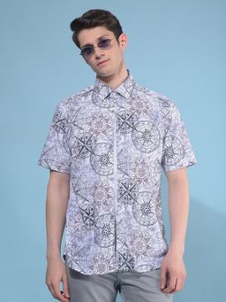 CRIMSOUNE CLUB - Men White Printed Casual Shirt