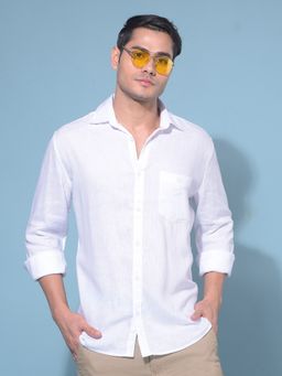 CRIMSOUNE CLUB - Men's White Blended Shirt