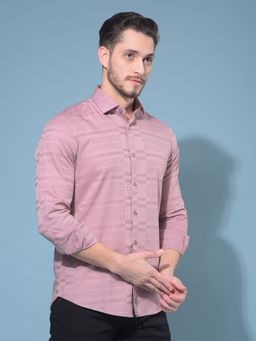 CRIMSOUNE CLUB - Men Pink Tartan Checks Printed Casual Shirt