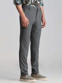 Mufti - Dark Charcoal Grey Solid/Plain Chinos