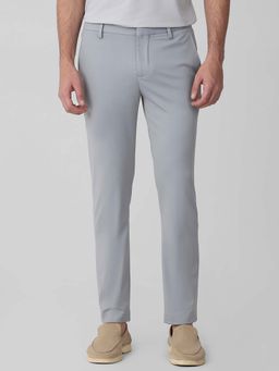 Mufti - Light Stone Grey Solid/Plain Formal Trouser