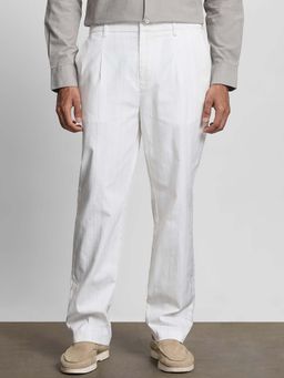 Mufti - Soft Off White Pleated Chinos