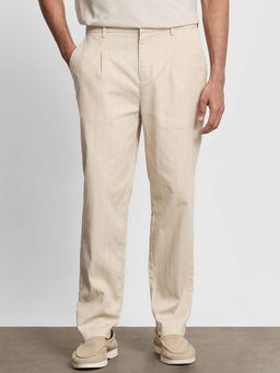 Mufti - Soft Oatmeal Beige Pleated Chinos